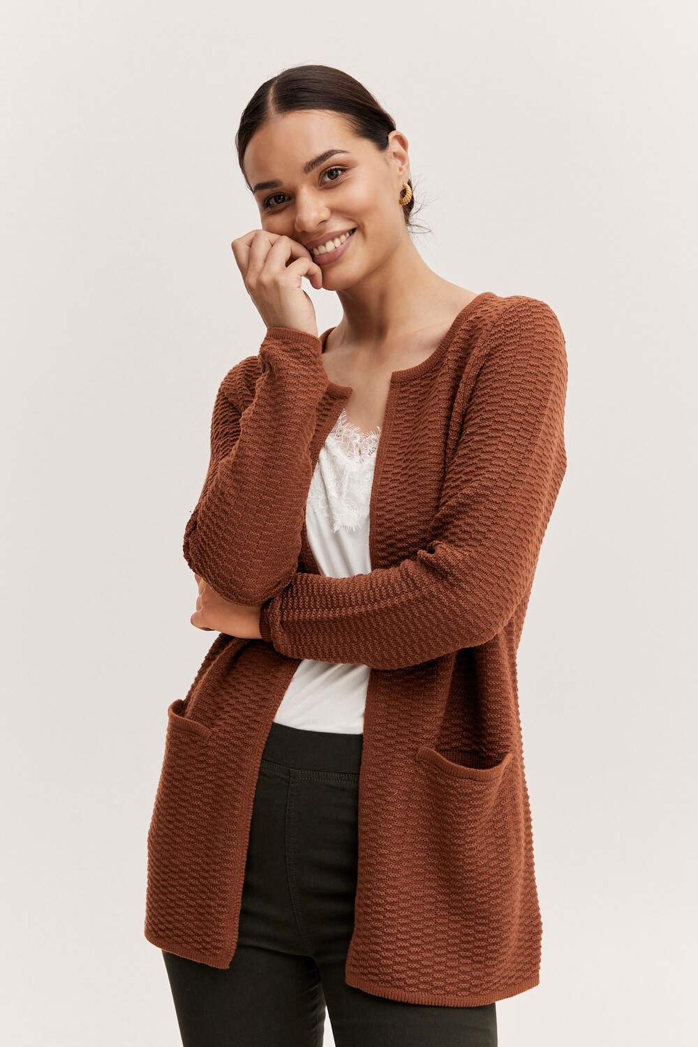 

Кардиган b.young Strickjacke BYMANJA 20811904, коричневый