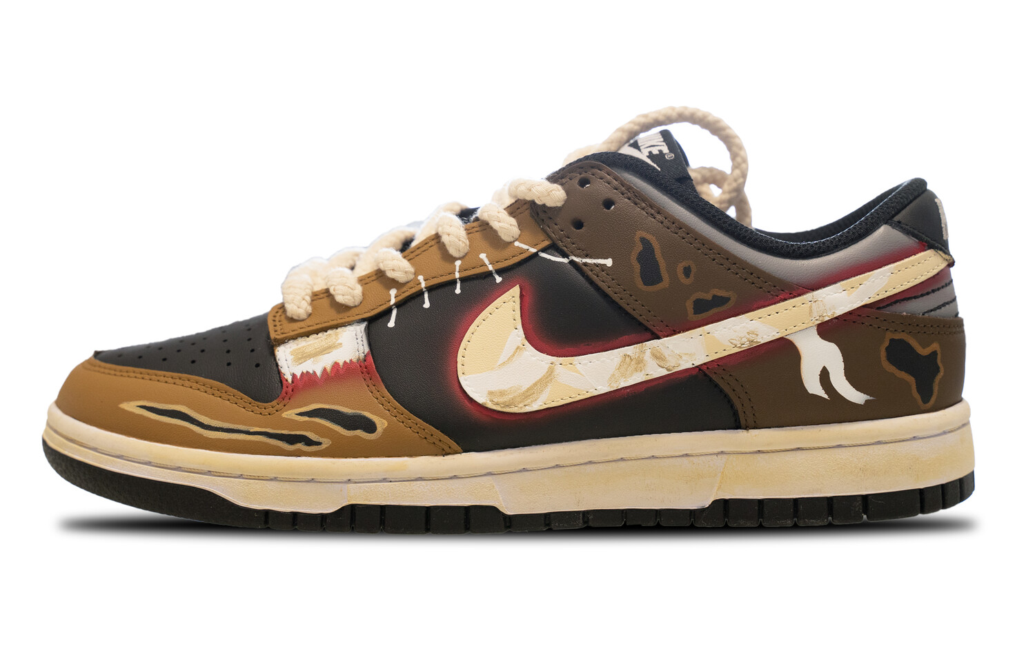 

Кроссовки Nike Dunk Skateboarding Shoes Women's Low-top Black/Brown, коричневый