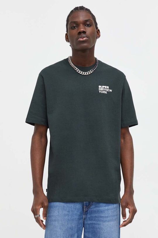

Хлопковая футболка Superdry, зеленый