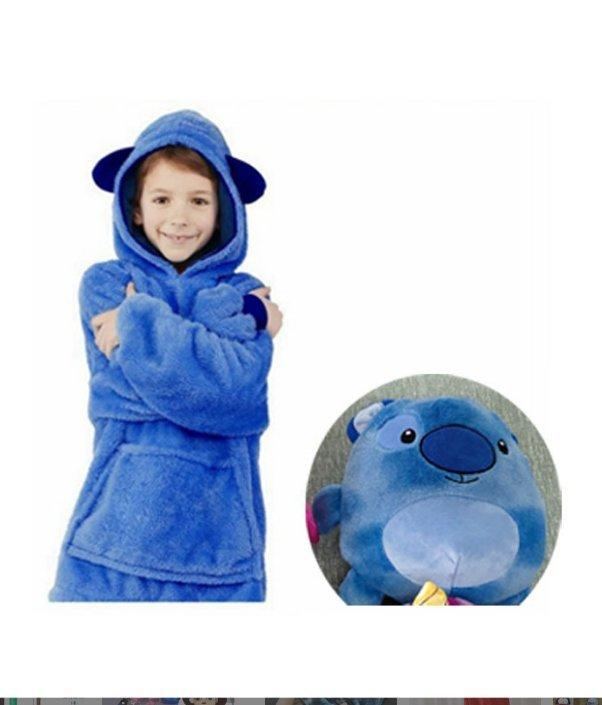 Детская толстовка с капюшоном Appdly Pet Snuggle превращается в мягкую игрушку Leaper, синий мягкая игрушка стич 50см