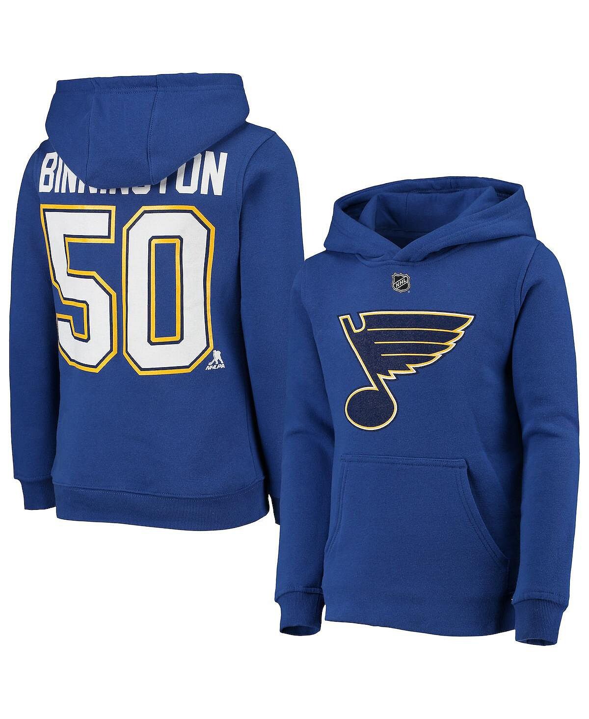 

Толстовка Big Boys Jordan Brand Binnington Blue St. Louis Blues с именем и номером игрока Outerstuff