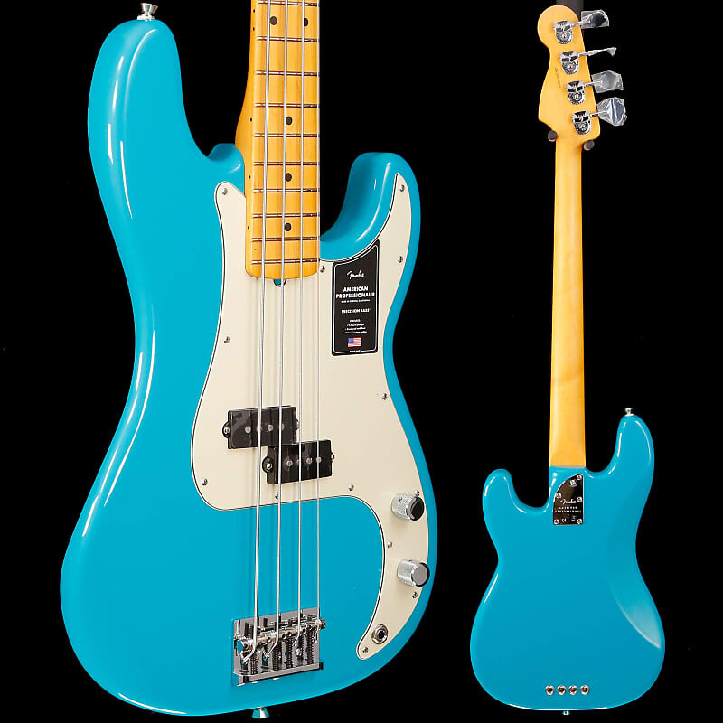 

Басс гитара Fender American Professional II Precision Bass, Mpl Fb, Miami Blue
