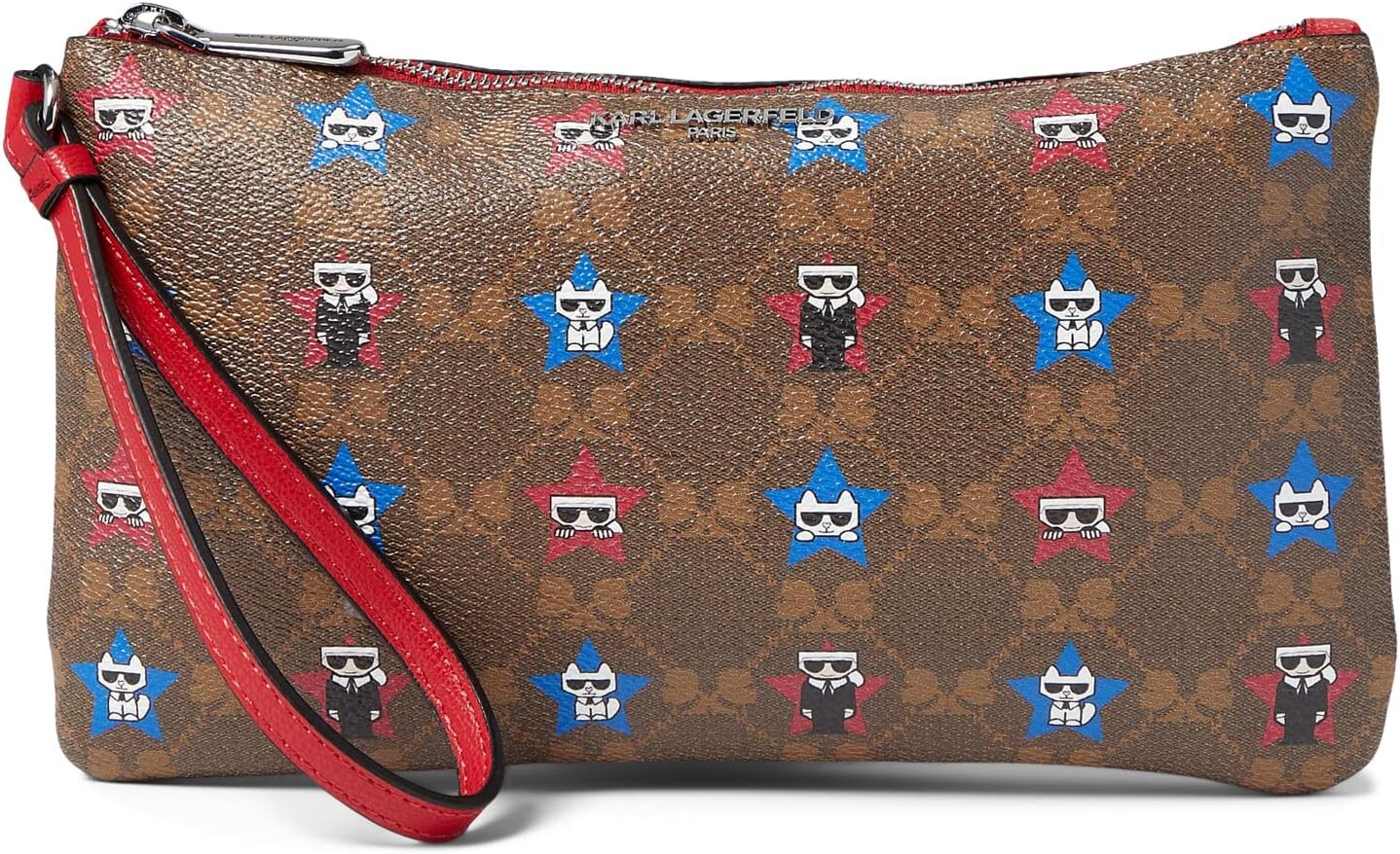 

Сумка Karl Lagerfeld Paris Maybelle SLG Wristlet, цвет Brown/Khaki/Black Multi