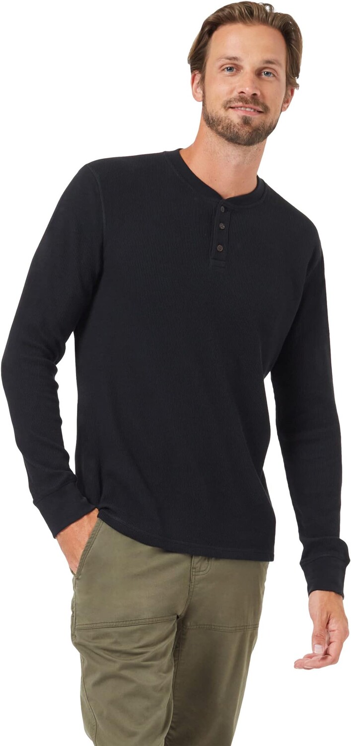 

Рубашка tentree Treewaffle Henley Long Sleeve, цвет Meteorite Black