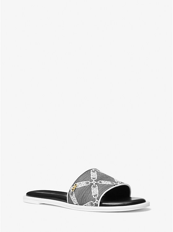 цена Жаккардовые шлепанцы с логотипом Saylor Empire Michael Kors, черный