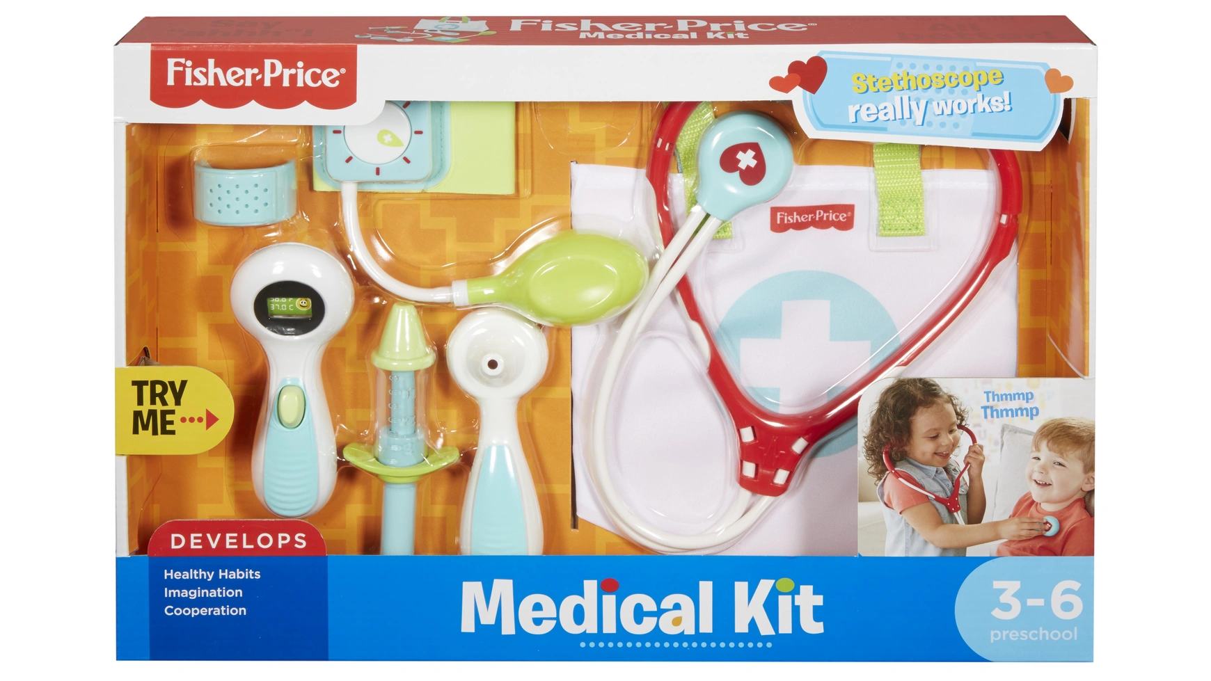 

Докторская сумка Fisher Price (7 шт), детские игрушки, детский врачебный кейс