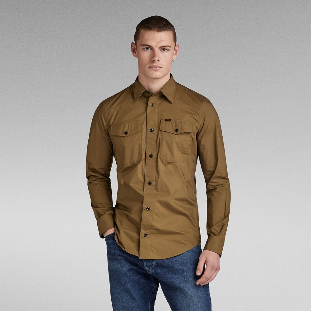 

Рубашка G-Star Marine Slim Fit, коричневый