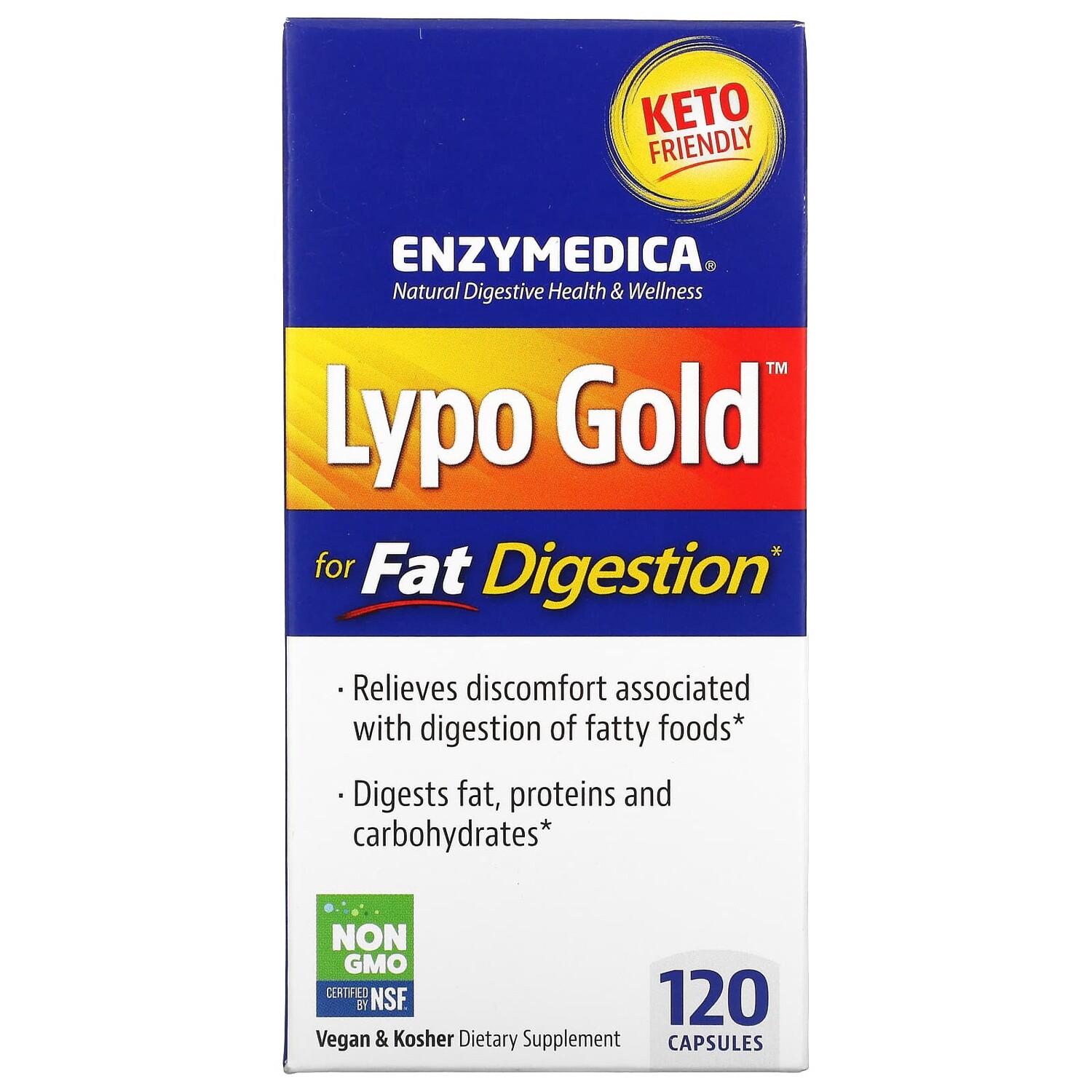 

Lypo Gold, препарат для переваривания жиров, 120 капсул, Enzymedica