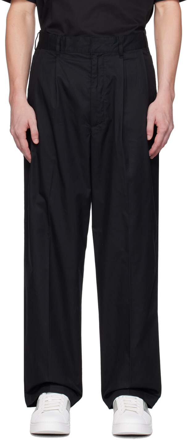 

Черные брюки со складками Emporio Armani, Черный