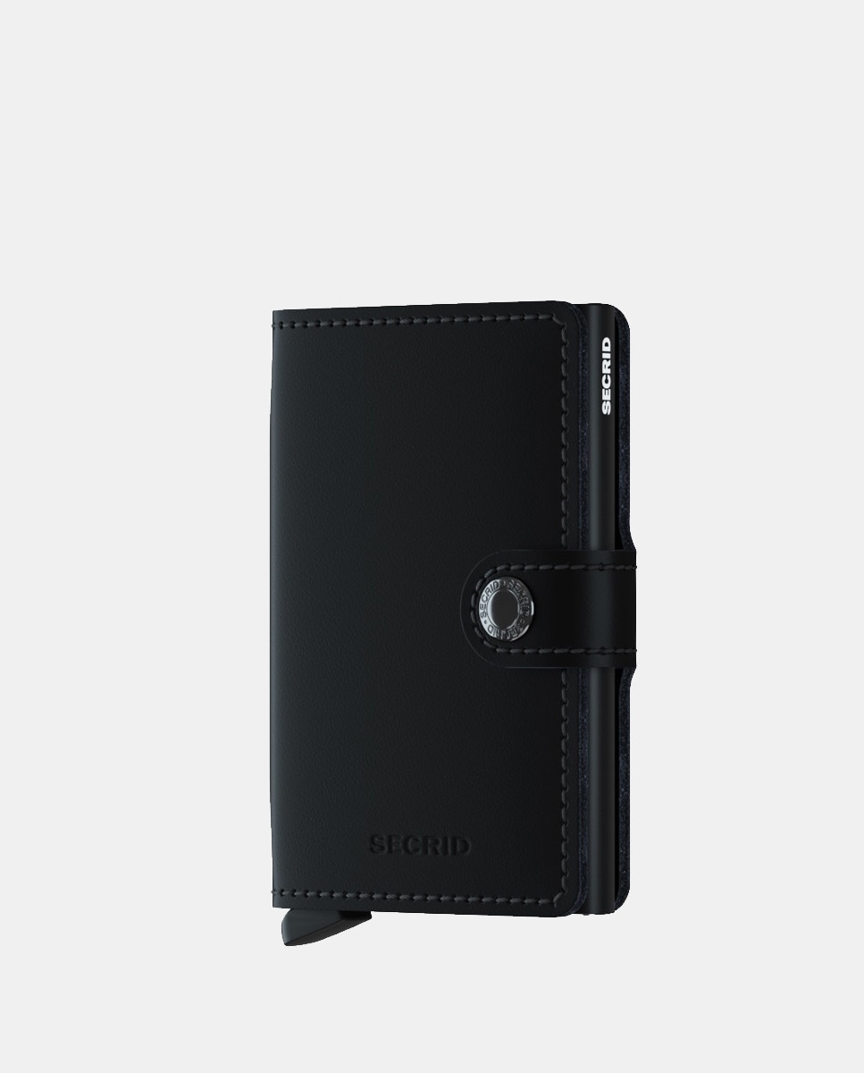 Черный кожаный мини-кошелек Secrid унисекс с защитой от краж и застежкой Secrid, черный
