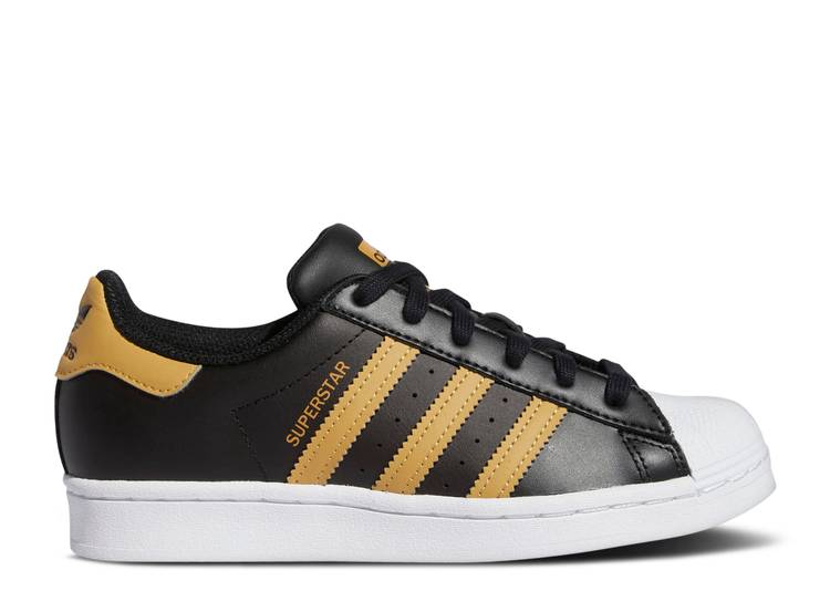 

Кроссовки Adidas SUPERSTAR J 'BLACK GOLDEN BEIGE', черный