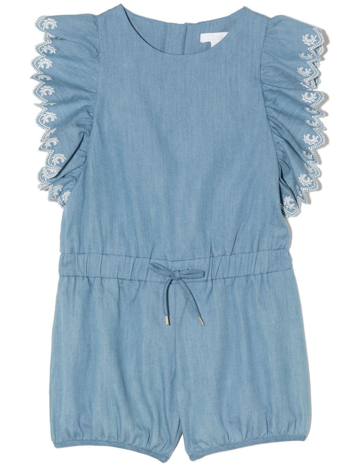 

Chloé Kids комбинезон с кулиской и оборками, синий
