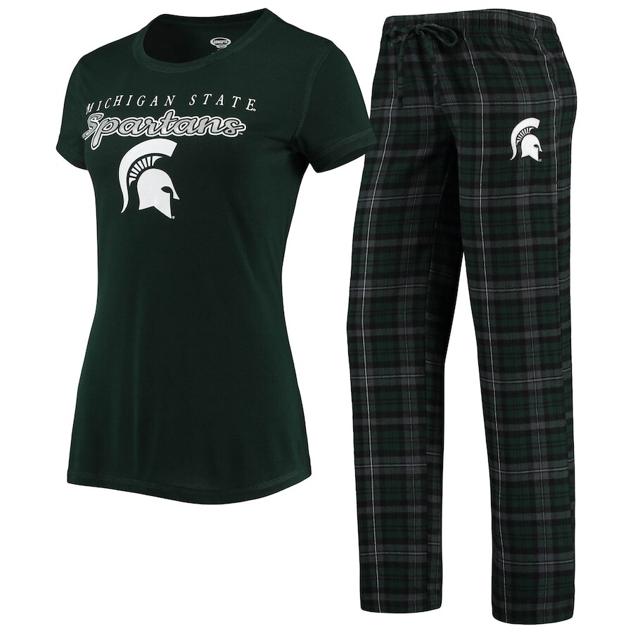 

Пижамный комплект Concepts Sport Michigan State Spartans, зеленый