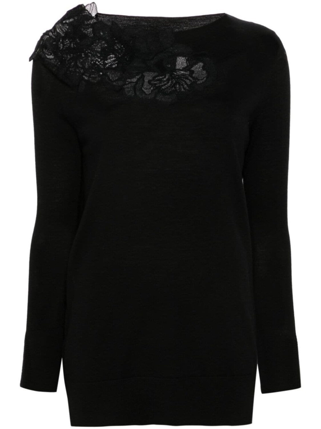 

Ermanno Scervino свитер с кружевом и вельветом, черный