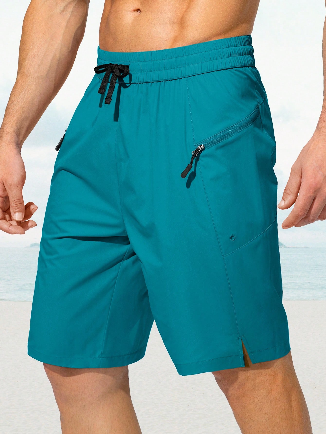 G Gradual Мужские плавки G Gradual Быстросохнущие шорты с карманами на молнии Пляжные шорты Купальные костюмы для мужчин - без сетчатой ​​подкладки, кадет синий