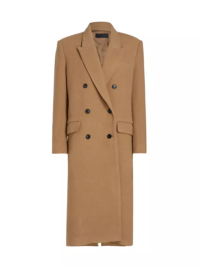 

Двубортное длинное пальто Edmont Nili Lotan, цвет camel