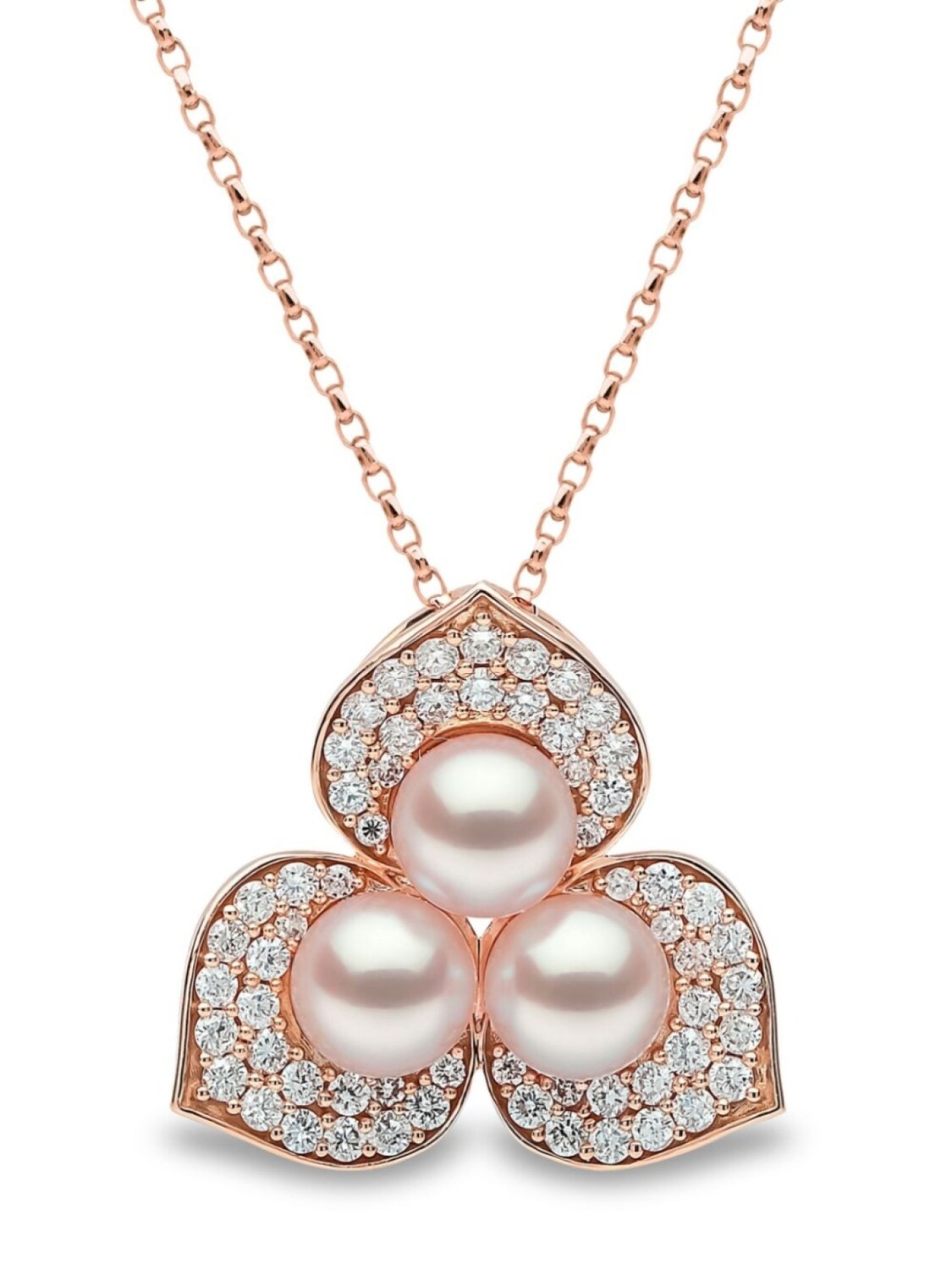 

Колье Petal из розового золота с жемчугом и бриллиантами Yoko London, розовый