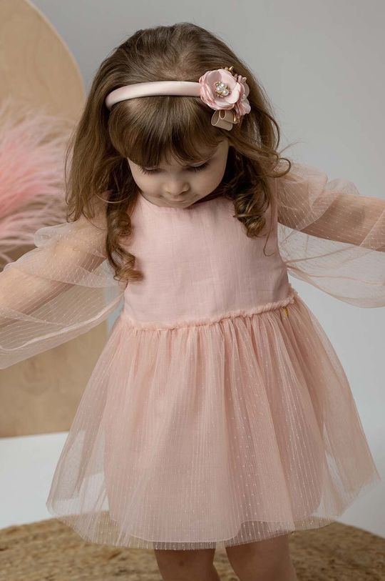 Jamiks Детское хлопковое платье, розовый