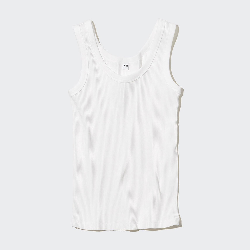 

Жилет Uniqlo Variety T хлопковый с круглым вырезом, белый
