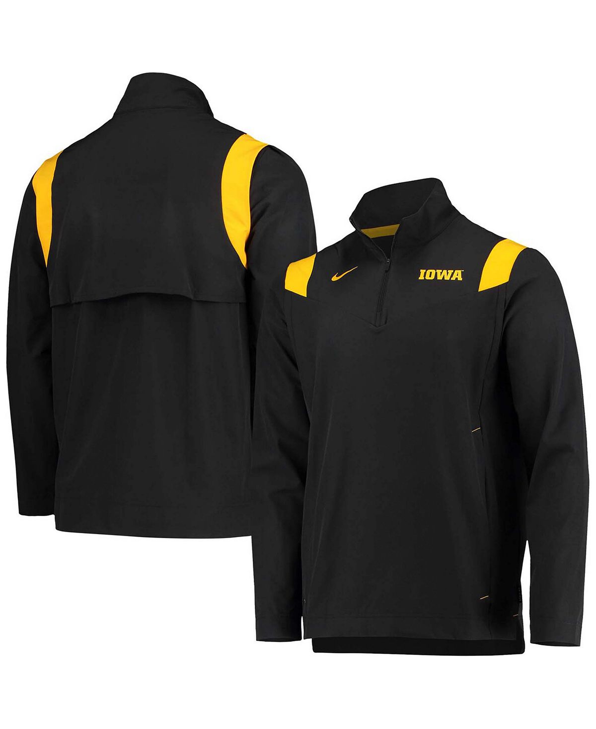 

Мужская черная куртка Iowa Hawkeyes 2021 Team Coach с молнией до четверти Nike, Черный