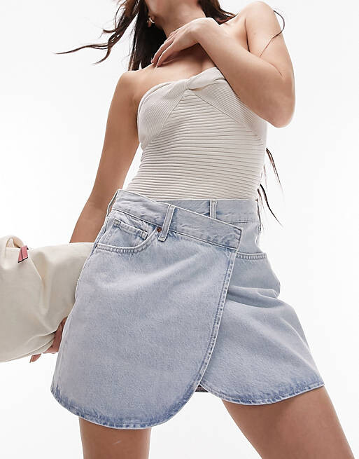 

Джинсовая юбка с запахом Topshop