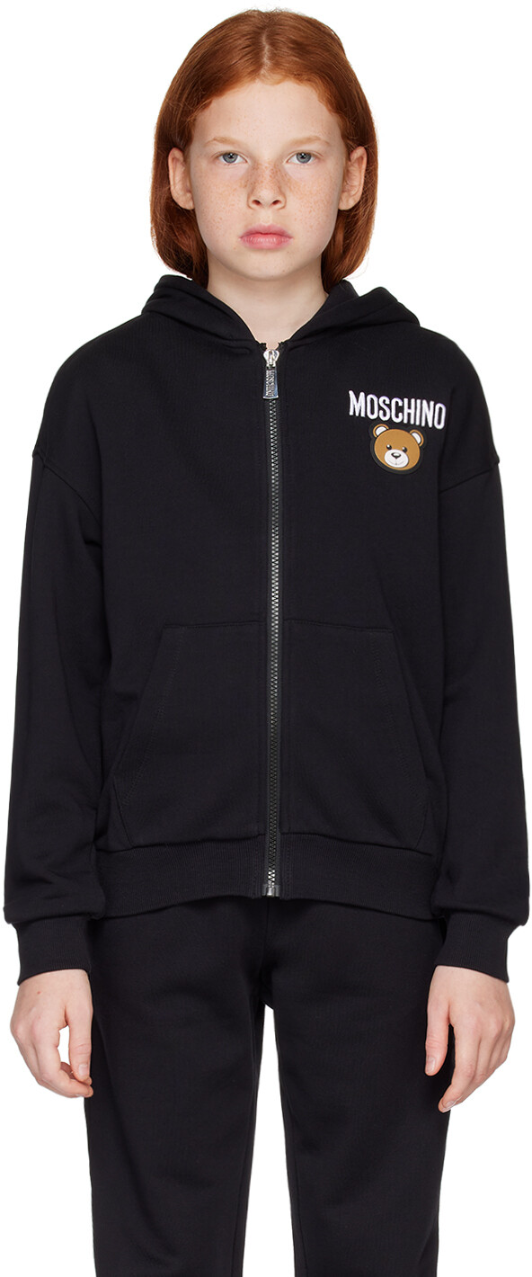 

Moschino Kids Черный худи на молнии