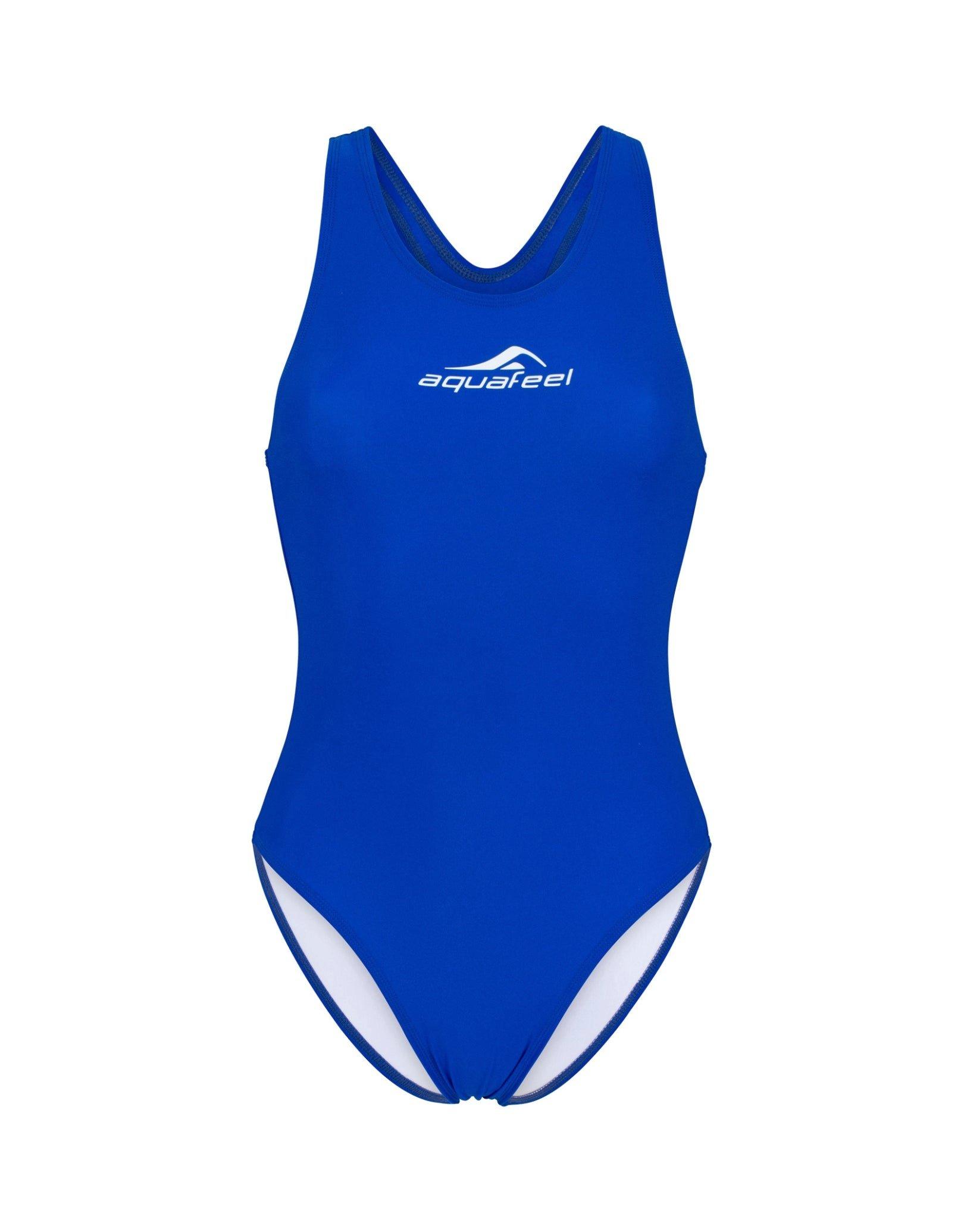 Классический женский купальник с открытой спиной – королевский синий Aquafeel, синий