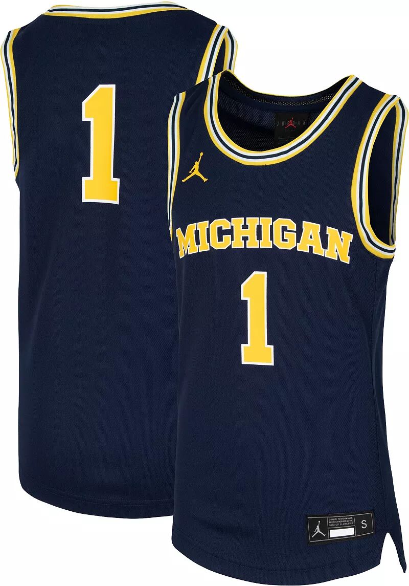 

Синяя копия баскетбольной майки Jordan Youth Michigan Wolverines # 1