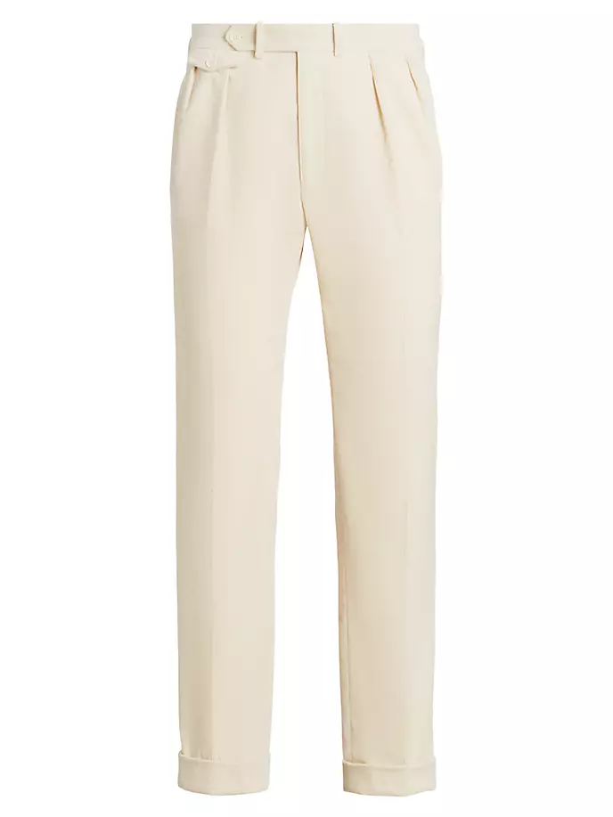 

Прямые брюки из хлопкового вельвета Ralph Lauren Purple Label, цвет cream