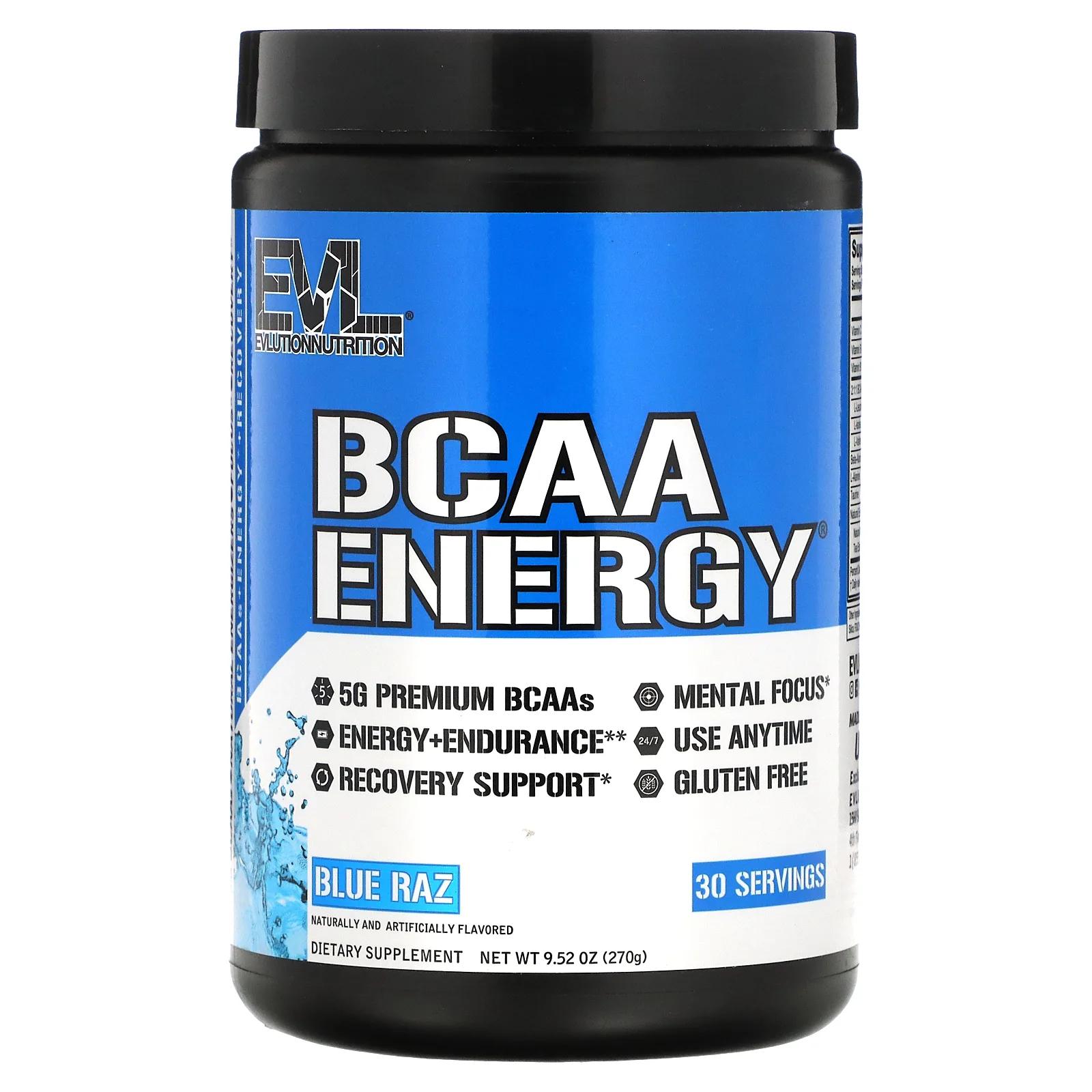 EVLution Nutrition BCAA Energy Blue Raz 9.5 oz (270 g)