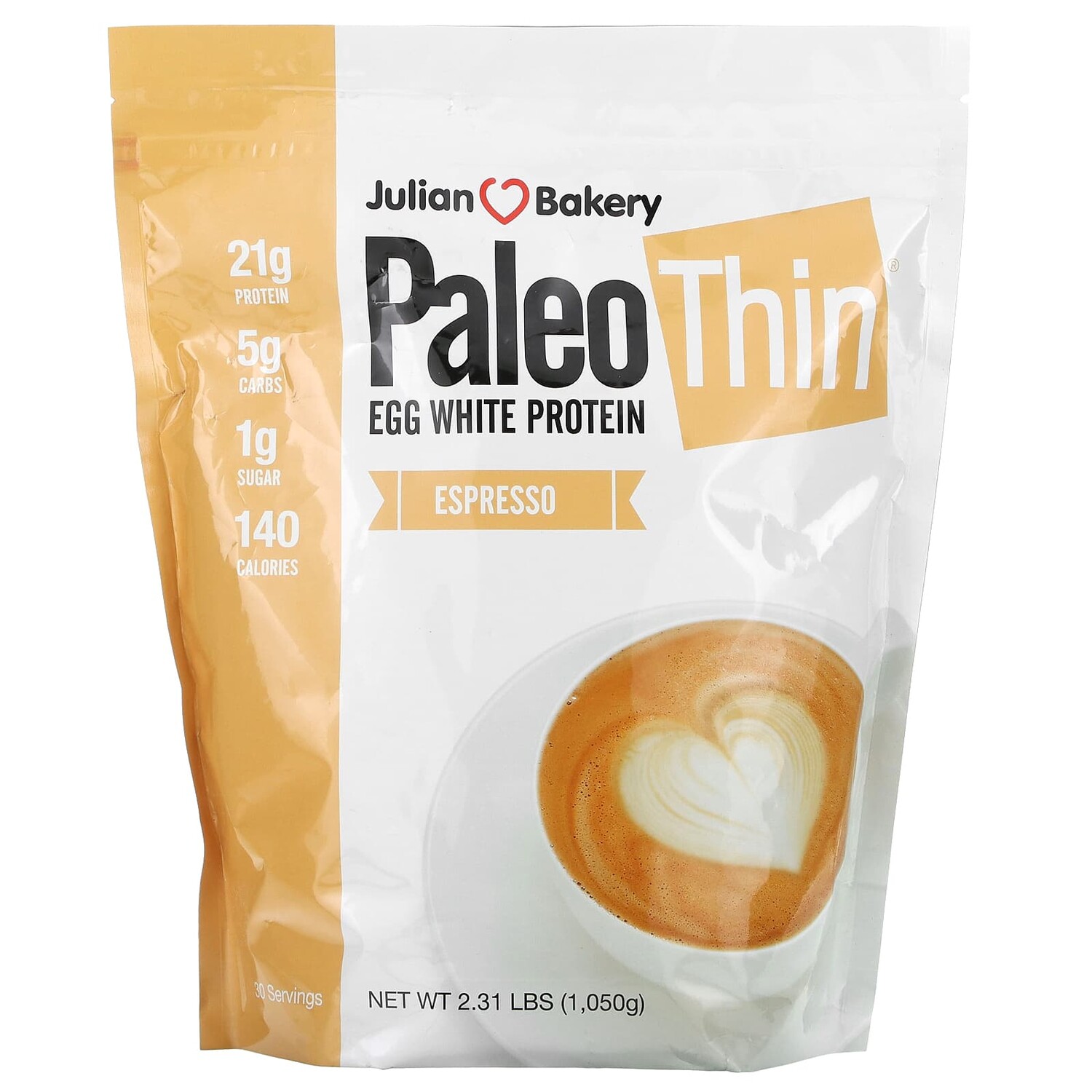 

Paleo Thin, яичный белок, эспрессо, 1050 г (2,31 фунта), Julian Bakery