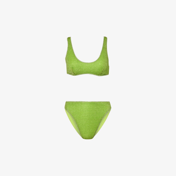 

Комплект бикини lumière из ткани металлик Oseree, цвет lime