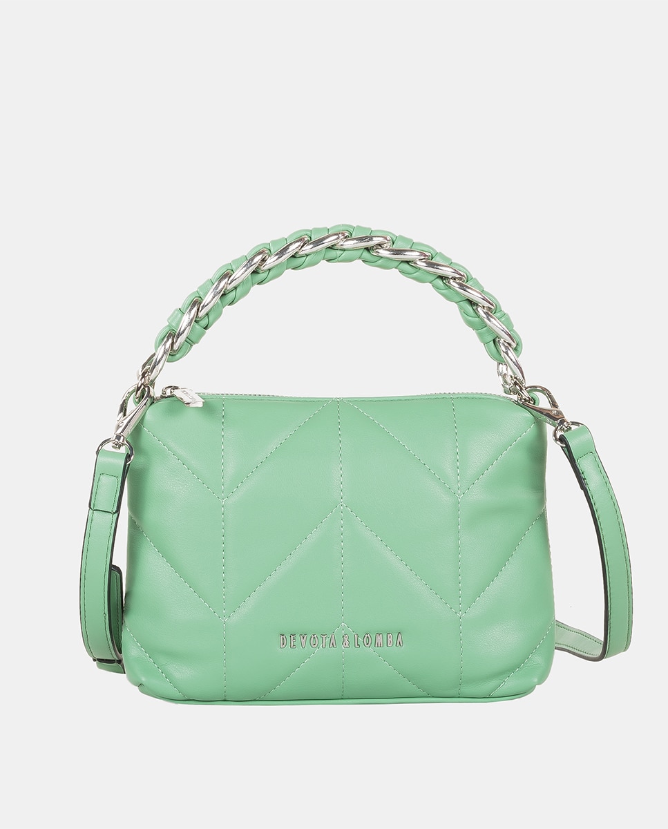 Многопозиционная сумка через плечо с цепочкой и молнией мятного цвета Devota & Lomba, зеленый