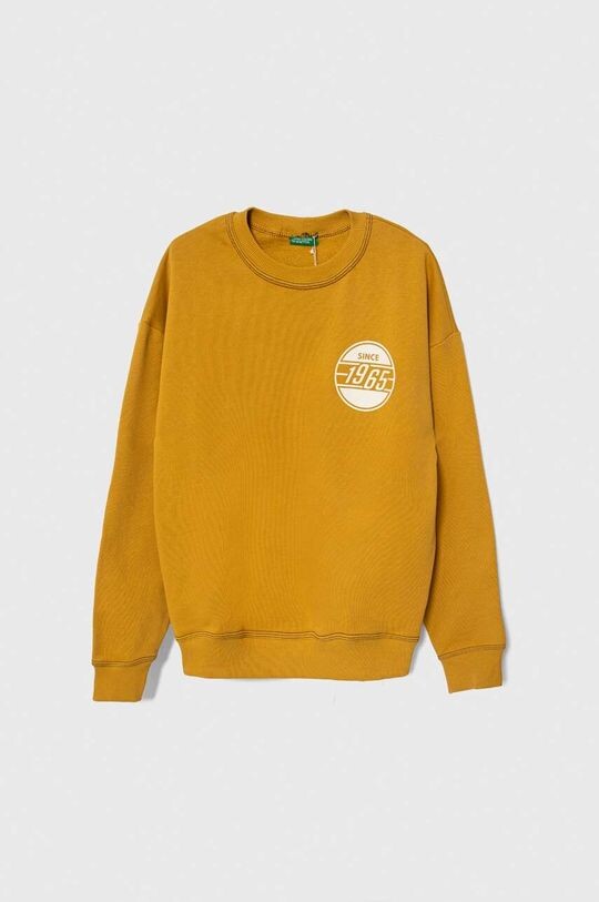 

Детская хлопковая толстовка United Colors of Benetton, желтый
