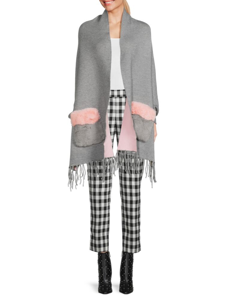 

Кардиган из искусственного меха с бахромой La Fiorentina, цвет Grey Pink