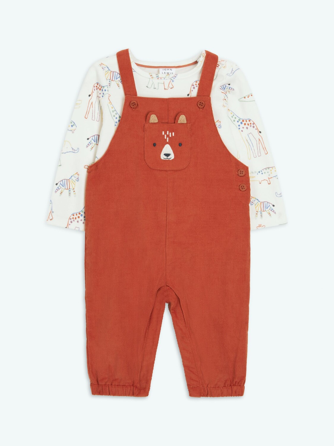

Комплект футболок с комбинезоном John Lewis baby Bear, разноцветный