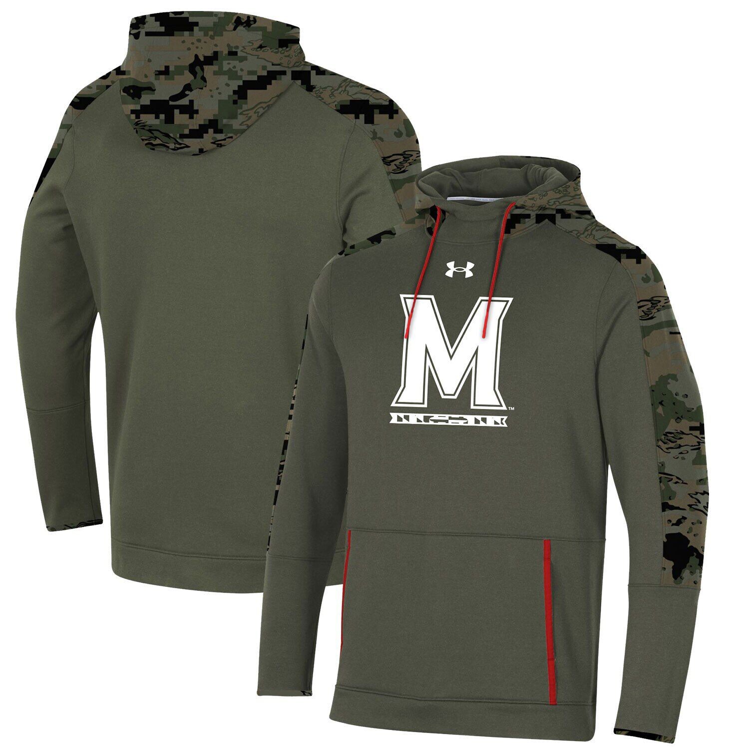 

Мужской пуловер с капюшоном Under Armour Olive Maryland Terrapins Freedom