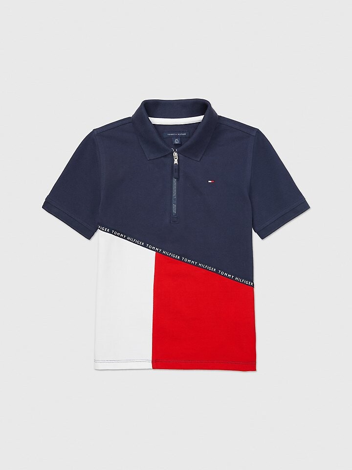 

Поло с застежкой-молнией Flag Block Tommy Adaptive
