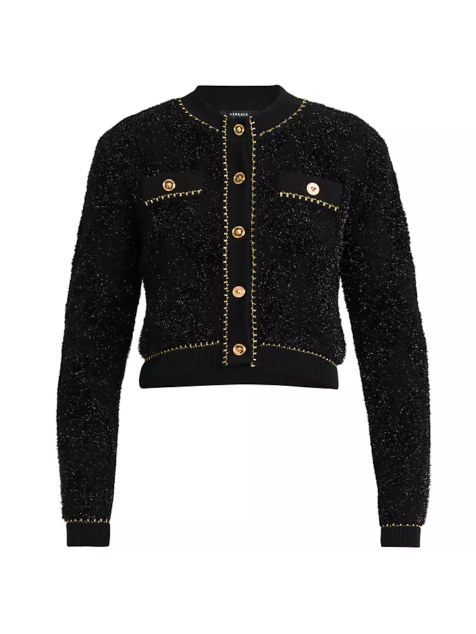 

Кардиган из смесовой шерсти Medusa Icon Versace, черный