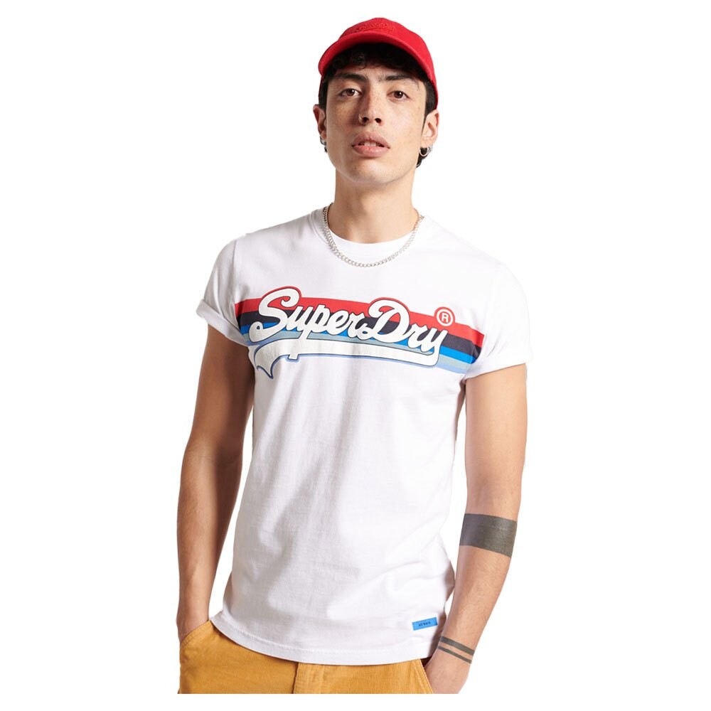 

Футболка с коротким рукавом Superdry Vintage Logo Cali Stripe, белый