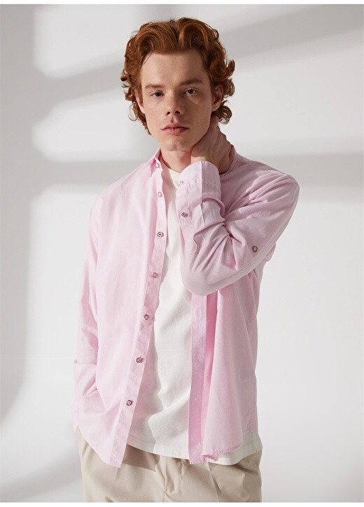 

Розовая мужская рубашка с воротником на пуговицах Comfort Fit U.S. Polo Assn.