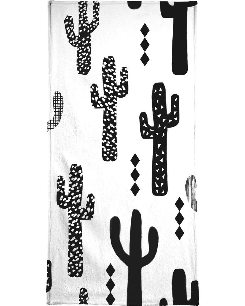 

Полотенце для ванной Juniqe Cactus Black, цвет Schwarz & Weiß