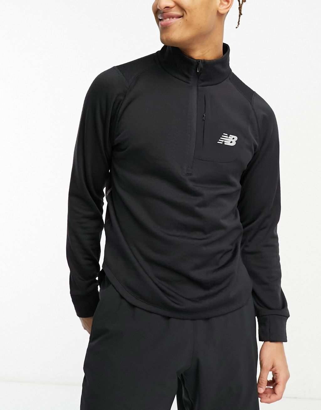 

Черная толстовка на молнии с длинными рукавами New Balance NB Heat Grid, Черный