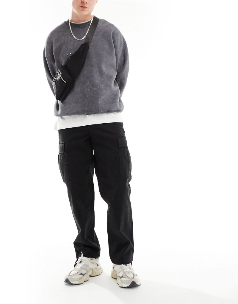 

Черные широкие брюки карго Jack & Jones