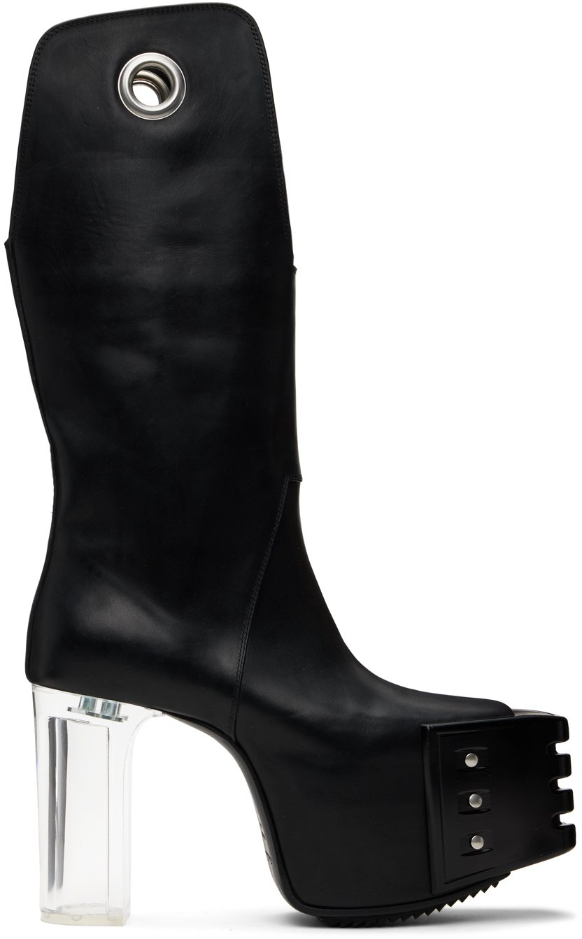 

Черные ботинки Kowboy Grill Platform 45 Rick Owens, цвет Black/Clear