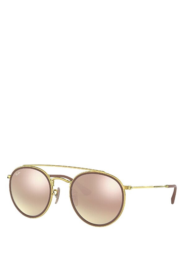 

Золотые солнцезащитные очки унисекс круглой формы Ray-Ban