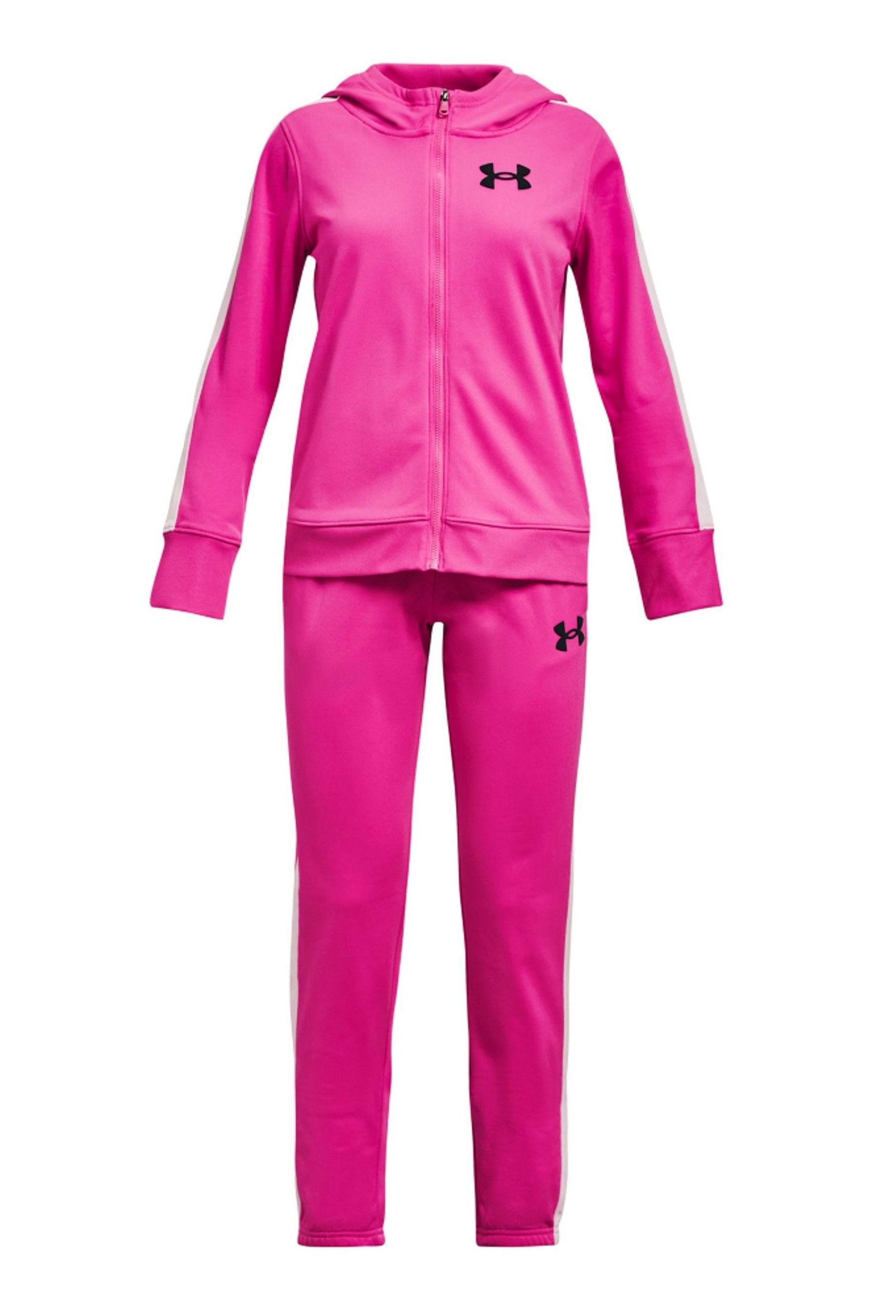 Молодежные розовые вязаные спортивные костюмы с капюшоном Under Armour, розовый