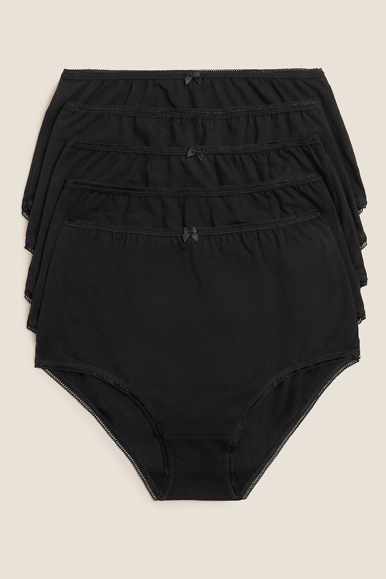 

Хипстерское бикини из хлопка, 5 пар Marks & Spencer, черный