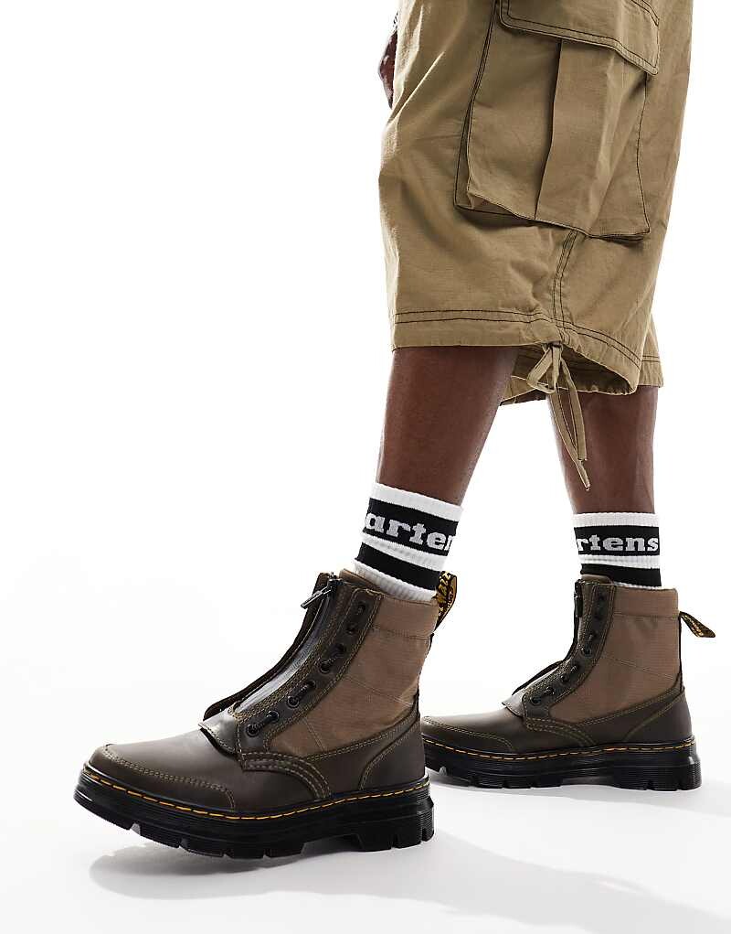 

Ботинки цвета хаки на молнии с 8 люверсами Dr Martens Combs
