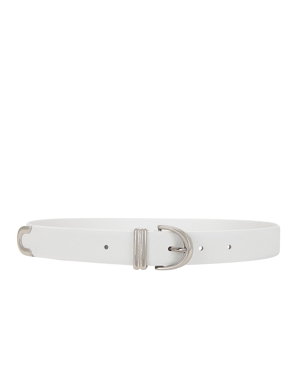 

Ремень Khaite Bambi Skinny Silver Hardware, цвет Optic White